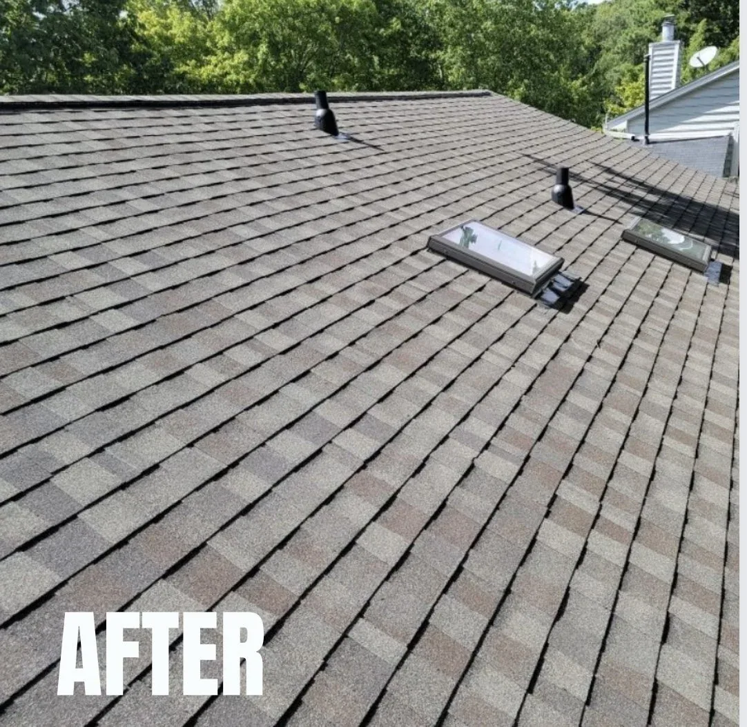 Roof replacement in progress on a Raleigh area home