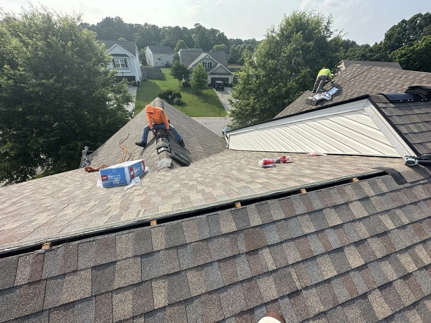 Professional roofing service call