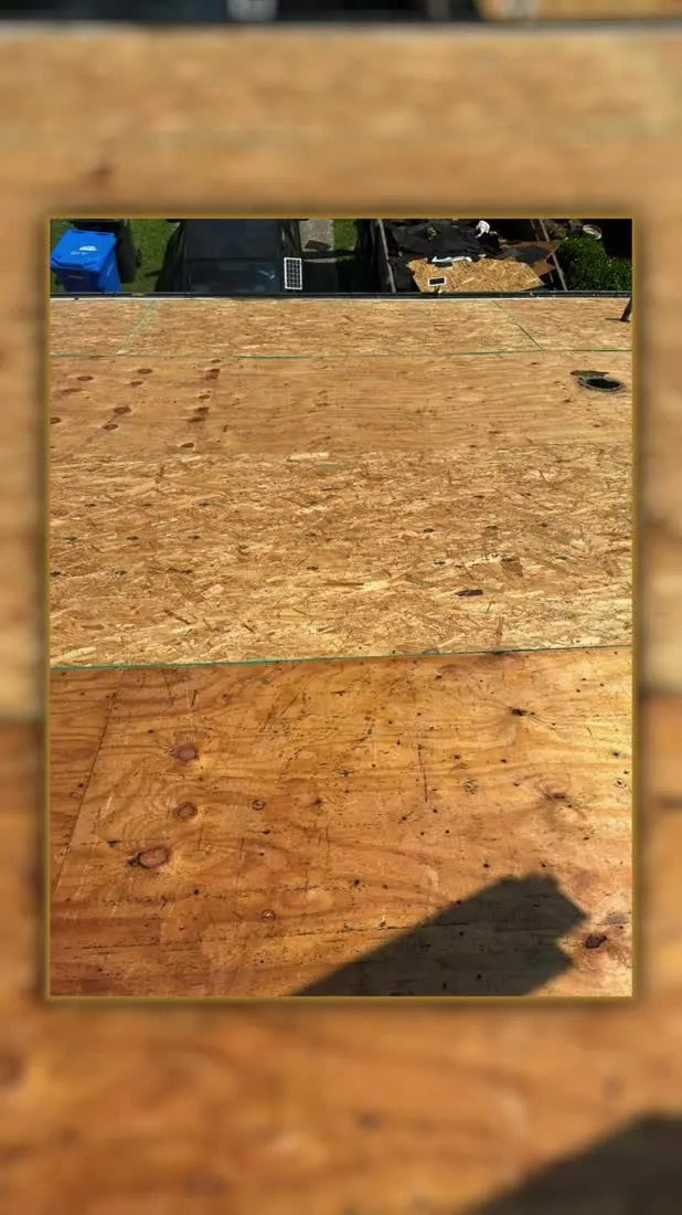 Decking exposed once the old roof was stripped