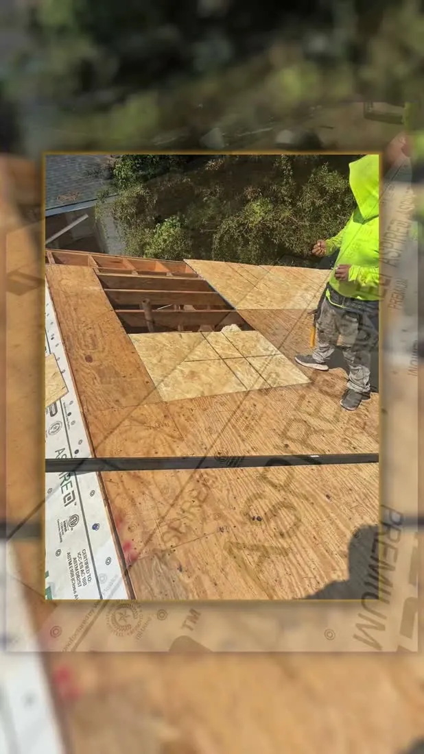 Old decking off, new sheets going down